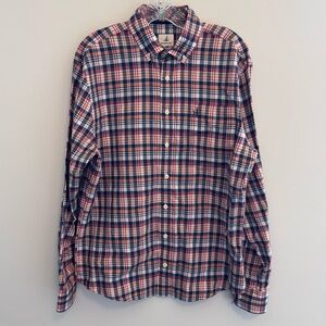 johnnie-O Red and Blue Plaid Casual Shirt